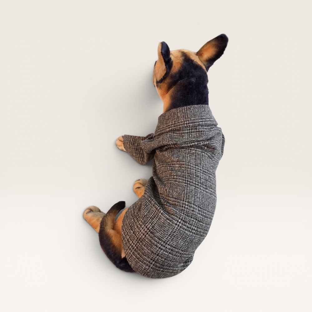 Plaid Dog Blazer Brown Grey Two‎ Button Pet Jacket Small - Picture 5 of 10